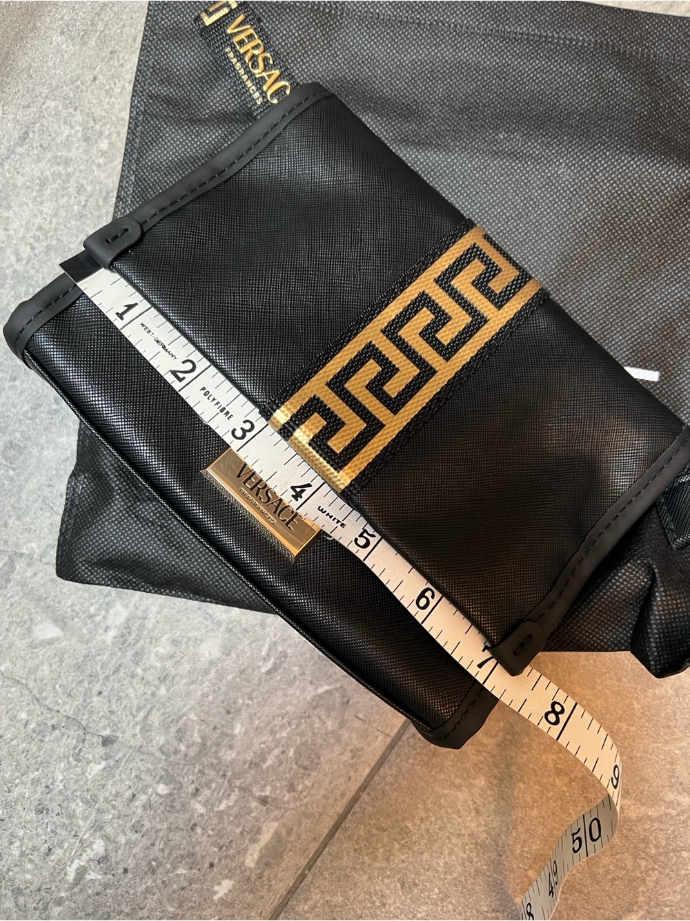 Versace Black Logo Travel Pouch NWT - Picture 5 of 8